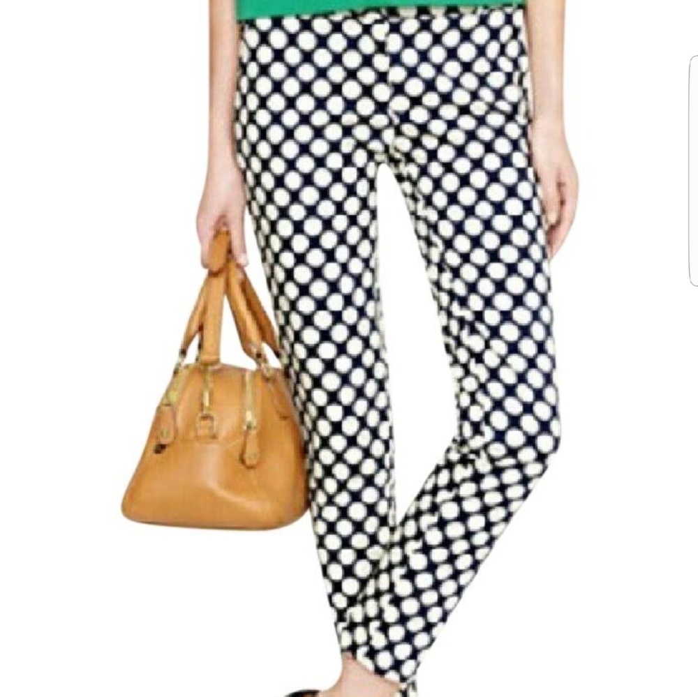 J. Crew City Fit Polka Dot Crop Pants